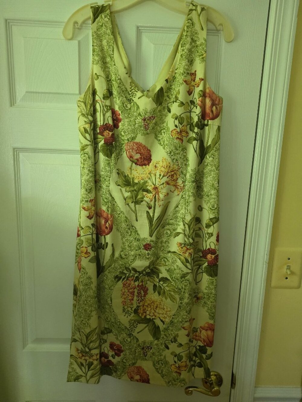 Talbot's Botanical Print Linen Blend Dress